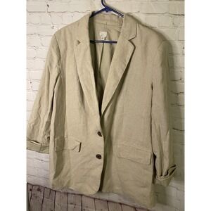A New Day Light Tan Linen Blazer